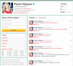 ESET España NOD32 Antivirus - Paula vázquez difunde información confidencial de sus seguidores en Twitter
